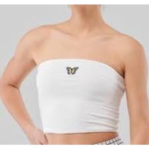 HOLLISTER Butterfly Embroidered Patch Tube Top - Picture 2 of 6